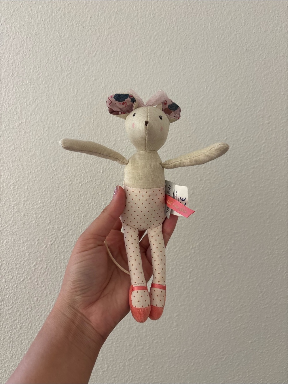 Moulin Roty ballerina mouse plush doll from the "Il était une fois" collection